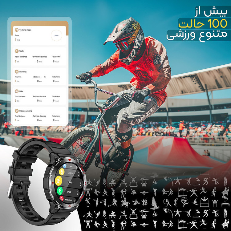 ساعت هوشمند 47 میلی متری لونکس مدل C22-Ultra2026 با بند سیلیکونی