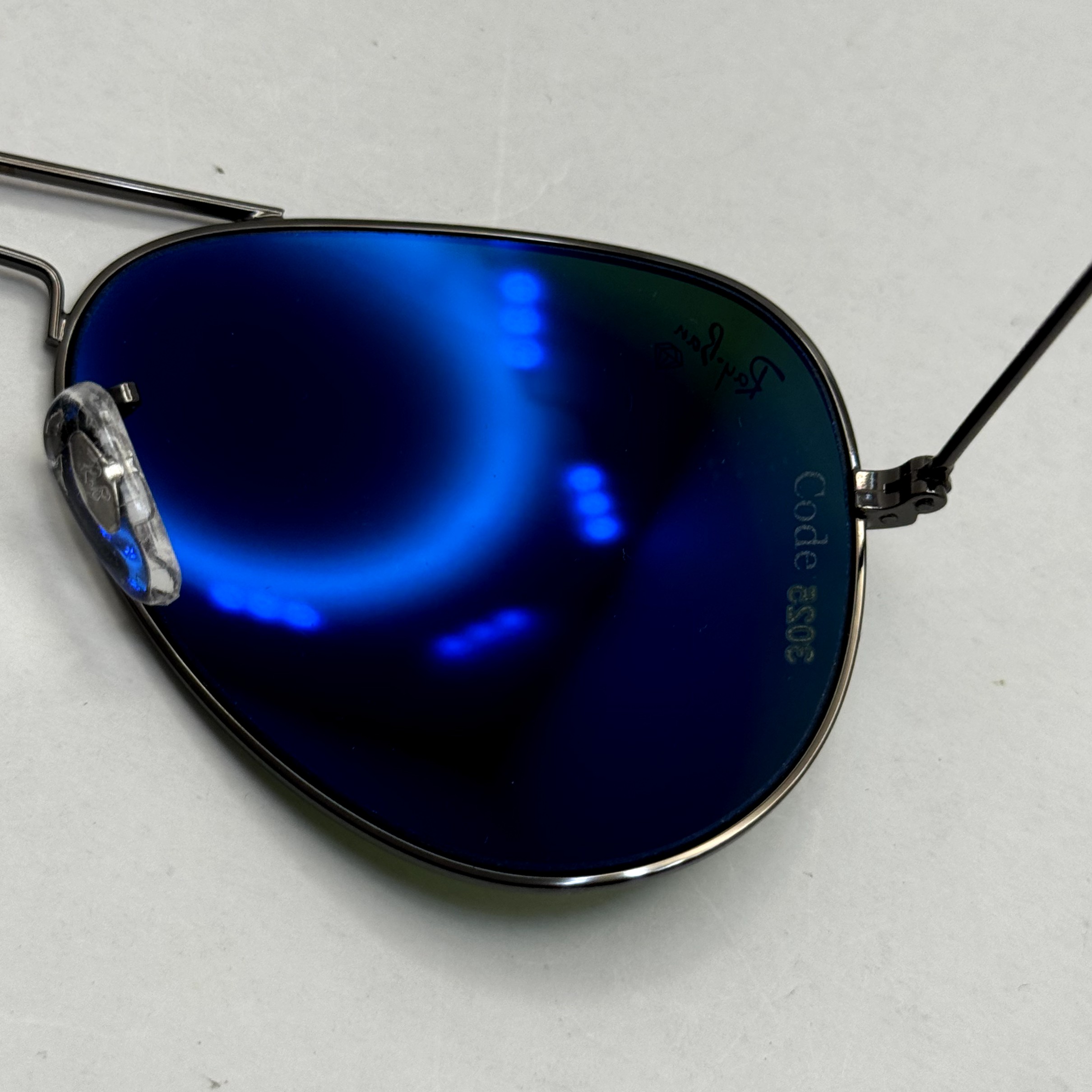 عینک ریبن خلبانی شیشه سنگ فریم نوک مدادی عدسی سبز آمریکایی آنتی رفلکس REYBAN AVIATOR RB 3025 با پک کامل