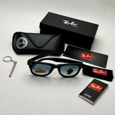 عینک ریبن ویفرر reyban WAYFARER سایز 50 آبی هایلایت به همراه پک کامل و اچار مخصوص عینک RB 2140