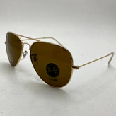 عینک آفتابی خلبانی AVIATOR ریبن rayban شیشه سنگ طلایی قهوه ای سایز 3026 فول پک