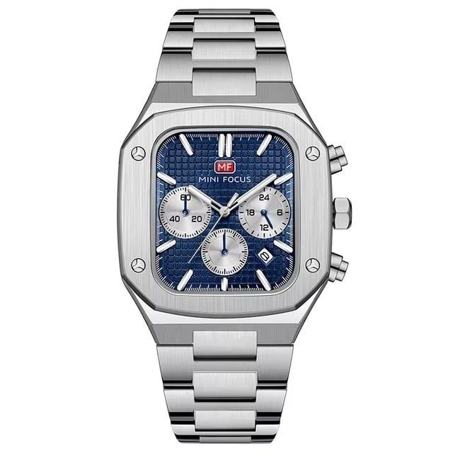 ساعت مچی مردانه اورجینال مینی فوکوس mini focus سه موتور فعال مشکی مسی رزگلد