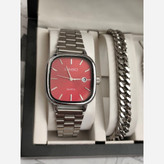 ست ساعت مردونه کاسیو casio اولدمانی با دستبند و گردنبند کارتیر و حلقه استیل