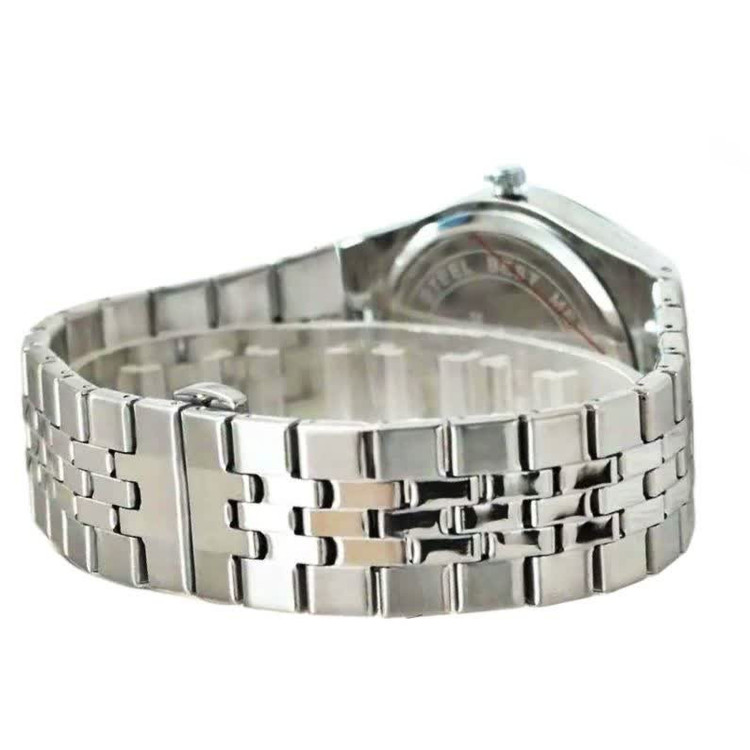 ست ساعت مچی عقربهای کوارتز زنانه و مردانه مدل بند ریزبافت دیت جاست کد 007