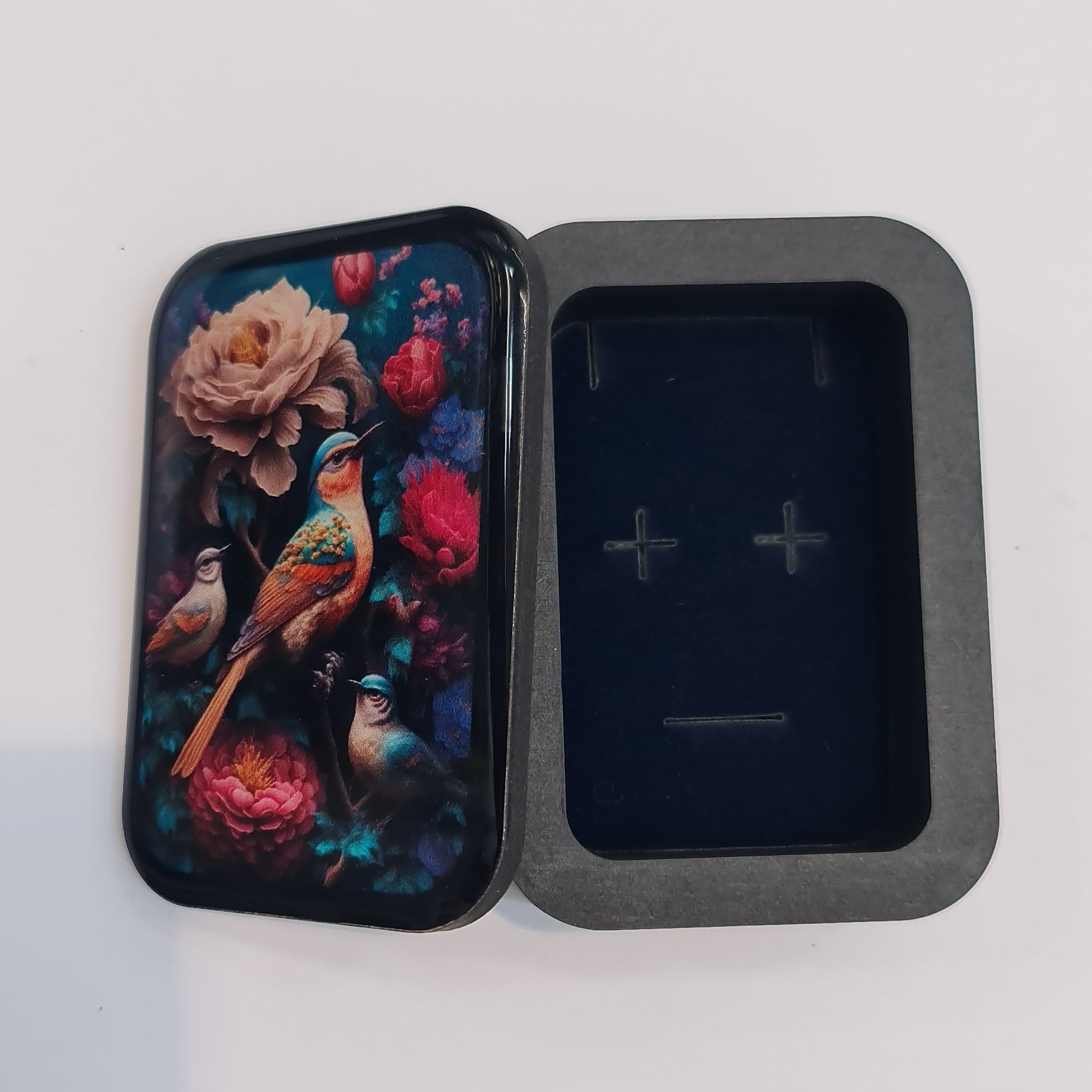 جعبه نیم ست چوبی رزینی طرح پرنده