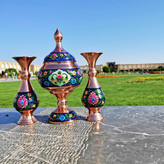 شکلات خوری مسی پایه دار مس و پرداز ارتفاع 23 سانتی
