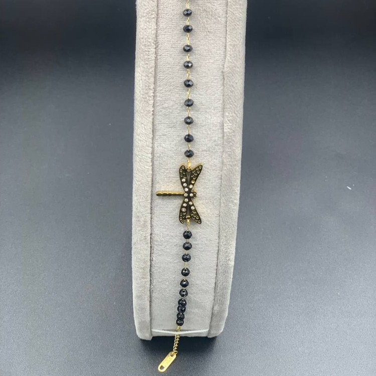 دستبند زنانه طرح ونکلیف VanCleef و گوی رنگ ثابت با کیفیت بالا کد zel (پس کرایه)