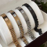 دستبند مردانه رولکس Rolex با پلاک کارتیه Cartier جنس استیل عیار 316 کیفیت عالی کدsm (پس کرایه)