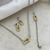 نیم ست استیل گردنبند و گوشواره و دستبند زنانه طرح تیفانی Tiffany رنگ کاملا ثابت کد tj (پس کرایه)