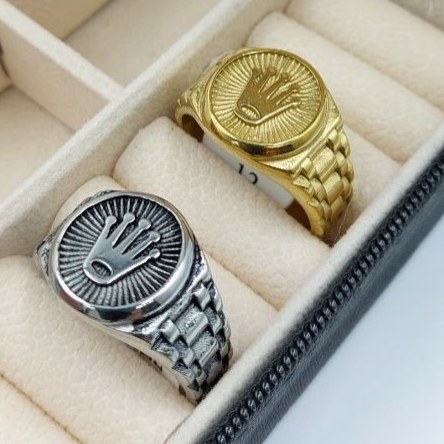 انگشتر استیل مردانه طرح رولکس Rolex تنوع طرح رنگ کاملا ثابت کد mp (پس کرایه)