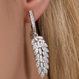 گوشواره جواهری نگین کاری طرح خوشه گندم تنوع طرح رنگ کاملا ثابت کد mp (پس کرایه)