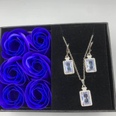 نیم ست گردنبند و گوشواره طرح جواهری طرح نگین کریستالی تنوع رنگ رنگ ثابت کد el (پس کرایه)