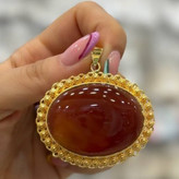 گردنبند و آویز پلاک مشابه طلا زنانه طرح یاقوت رنگ ثابت کد gy (پس کرایه)