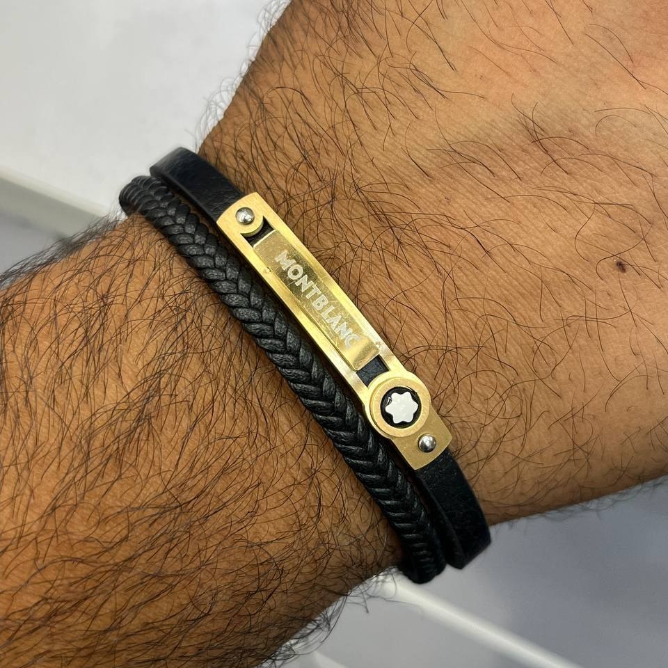 دستبند چرمی قفل و پلاک استیل مردانه کارتیر Cartier کیفیت چرم عالی تنوع طرح رنگ ثابت کدbn (پس کرایه)
