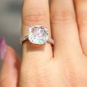 انگشتر و دستبند زنانه ژوپینگ طرح نگین سوارسکی رنگ ثابت کد gy (پس کرایه)