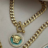 ست کامل گردنبند و ساعت رومانسون و دستبند و انگشتر و گوشواره استیل زنانه طرح ورساچه Versace رنگ ثابت کد tj (پس کرایه)