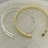گوشواره استیل زنانه طرح هندسی نیم دایره رنگ ثابت کد tj (پس کرایه)