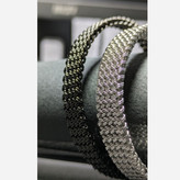 دستبند بنگل استیل خلخال مدل حصیری فری سایز رنگ ثابت کد sh