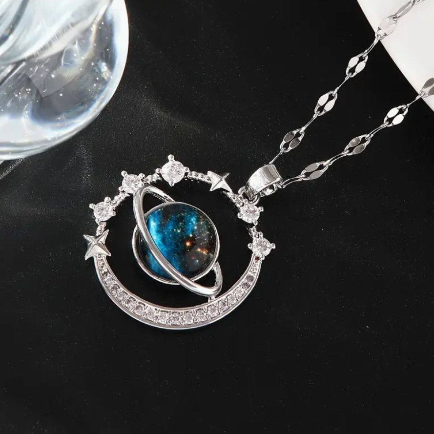 گردنبند زنانه آویز دار طرح گل بازشو رنگ ثابت درجه یک کد ki
