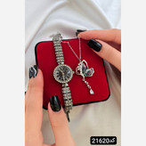 ست زنانه ساعت و گردنبند پروانه