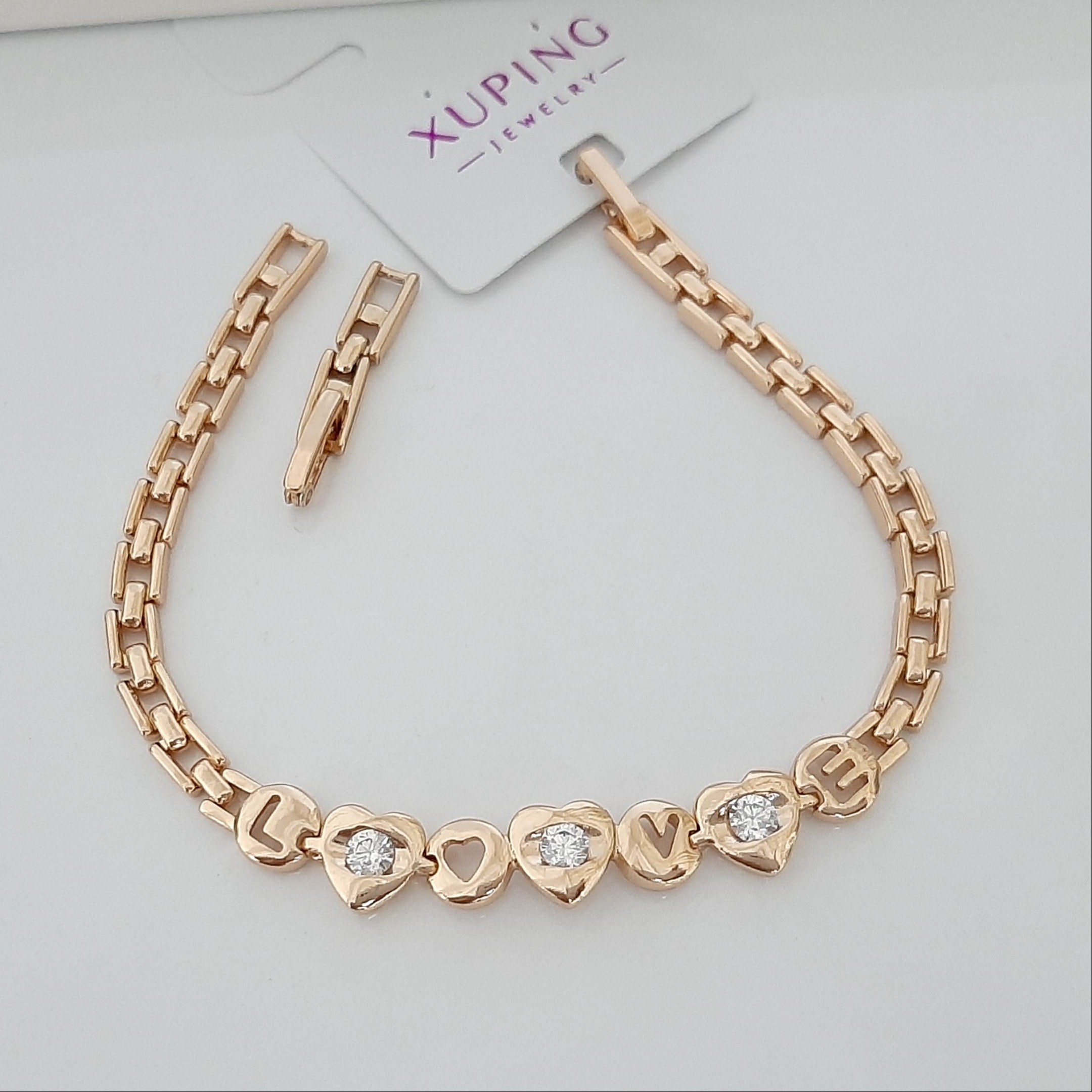 دستبند ژوپینگ رنگ ثابت فوق العاده شیک کاملا با آبکاری طلا ورق بزنید لطفا