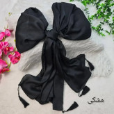 شال کریستال کرپ کریستال شنی ابعاد 180 در 74 رنگ مشکی سفید کرم