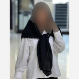 روسری نخی وال طرح ستاره مروارید دوزی شده قواره 125