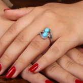 انگشتر فیروزه عجمی زنانه کد 34745