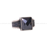انگشتر عقیق مشکی مردانه کد 6807