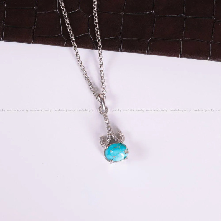 گردنبند فیروزه زنانه کد 2632