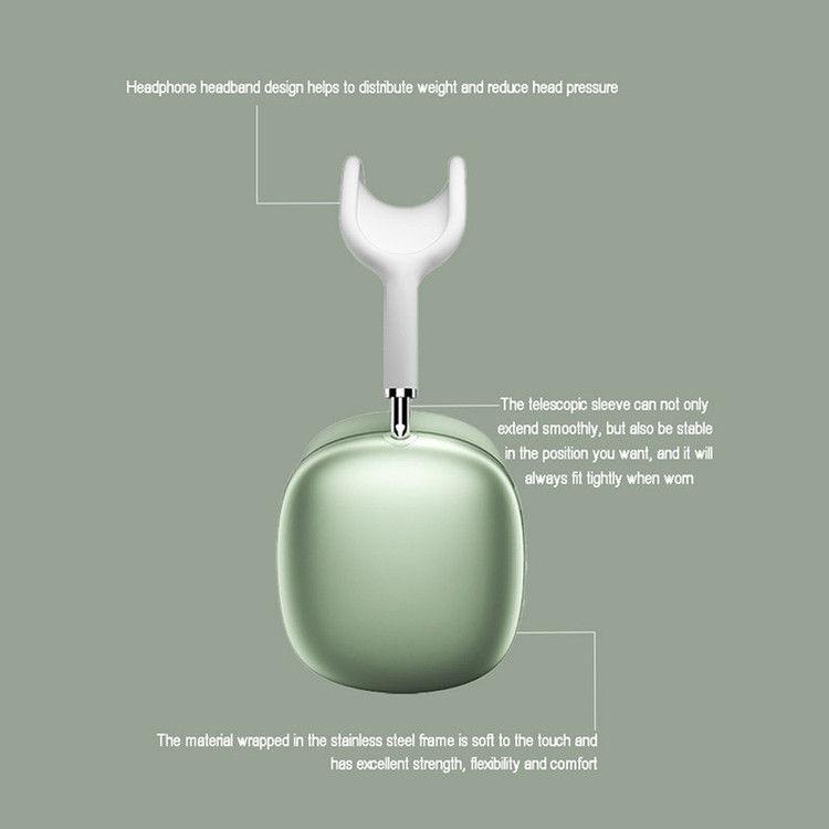 هدفون بلوتوثی مدل Airpods Max P9 بدون نویز کنسلینگ، درگاه شارژ USB Type-C، دارای میکروفون با کیفیت 105 دسیبل، مقاوم در برابر رطوبت و عرق