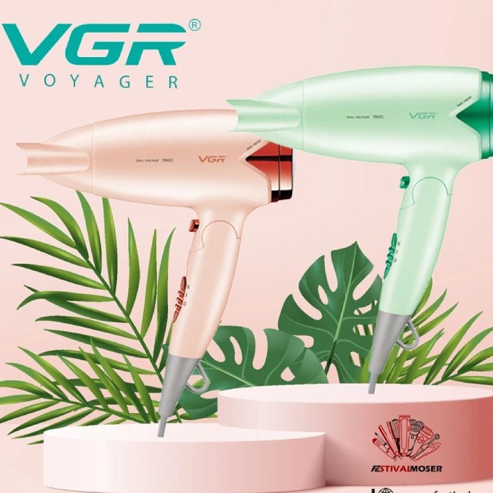 سشوار مسافرتی وی جی آر قابلیت تاشو دارای طراحی ارگونومیک و وزن سبک 2 حالت تنظیم سرعت 2 حالت