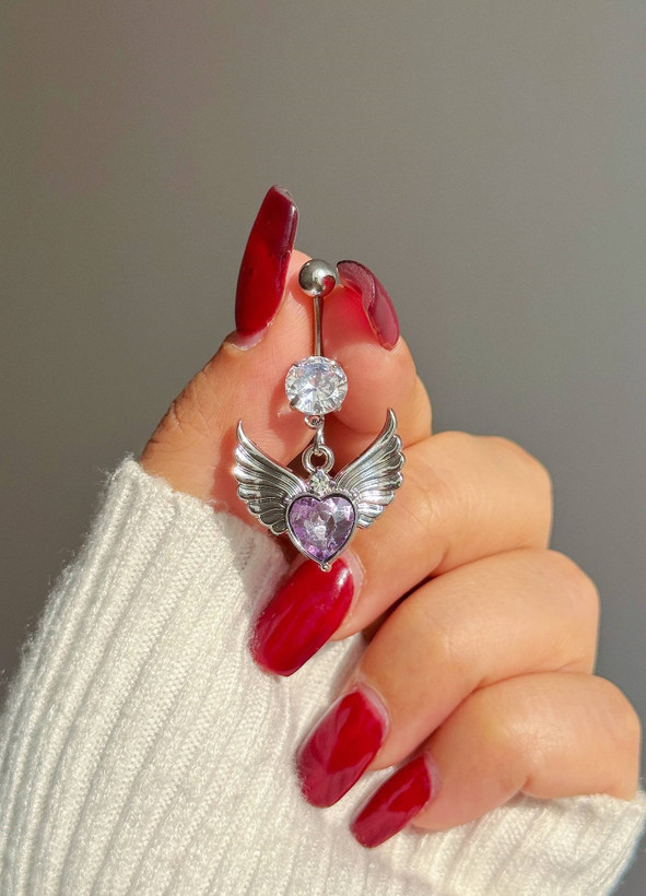 پیرسینگ ناف قلب فرشته (رنگبندی داره)
