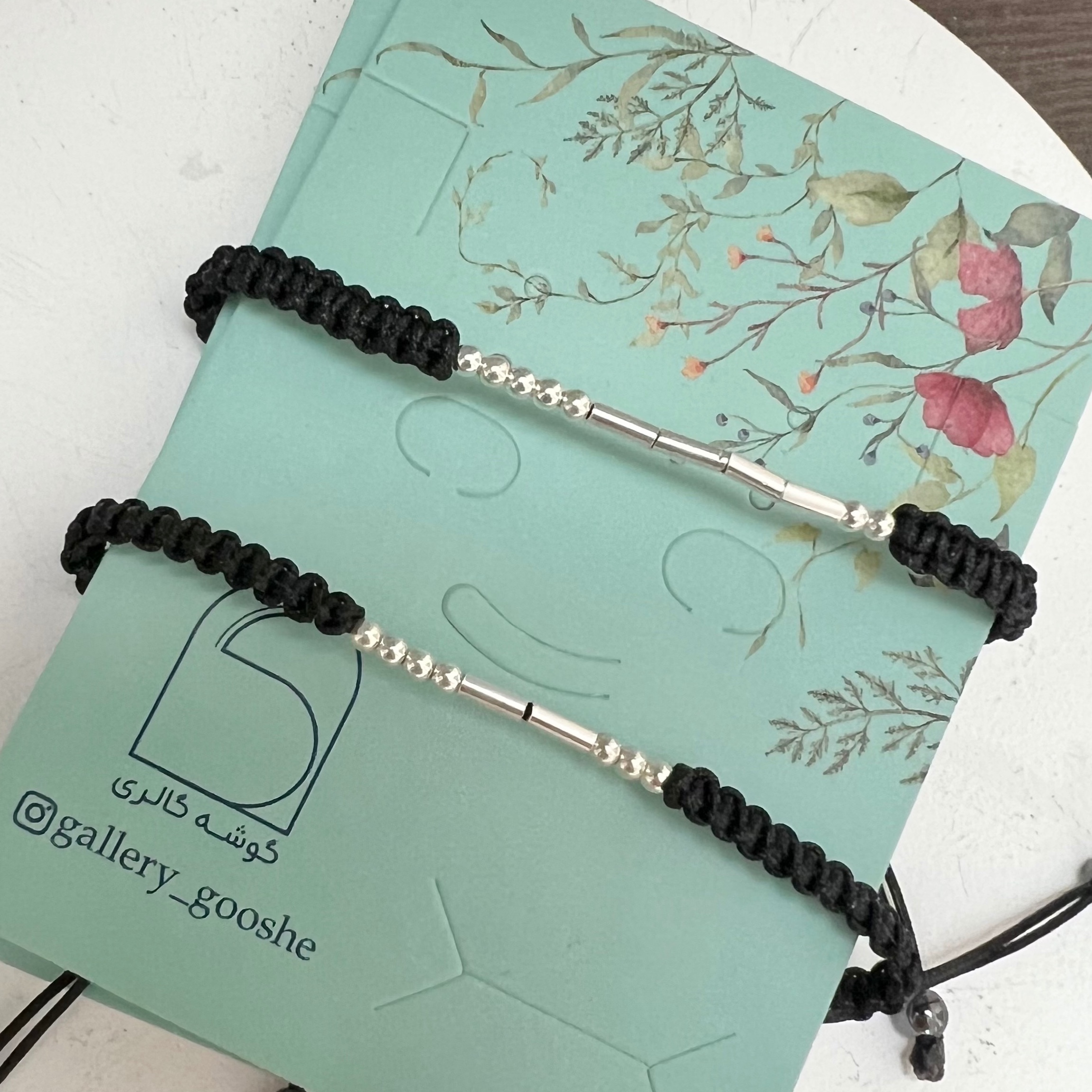 دستبند کد مورس اسم نقره ایتالیایی با بافت
