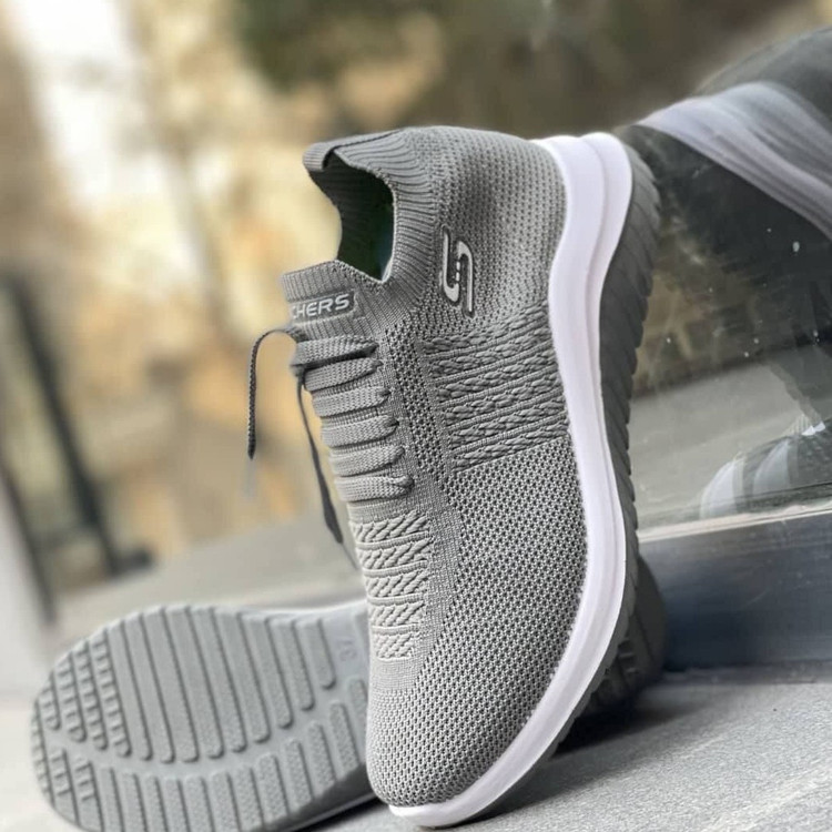 کتونی زنانه اسکیچرز راحت و روزمره کتونی اسکیچرز رنگ طوسی