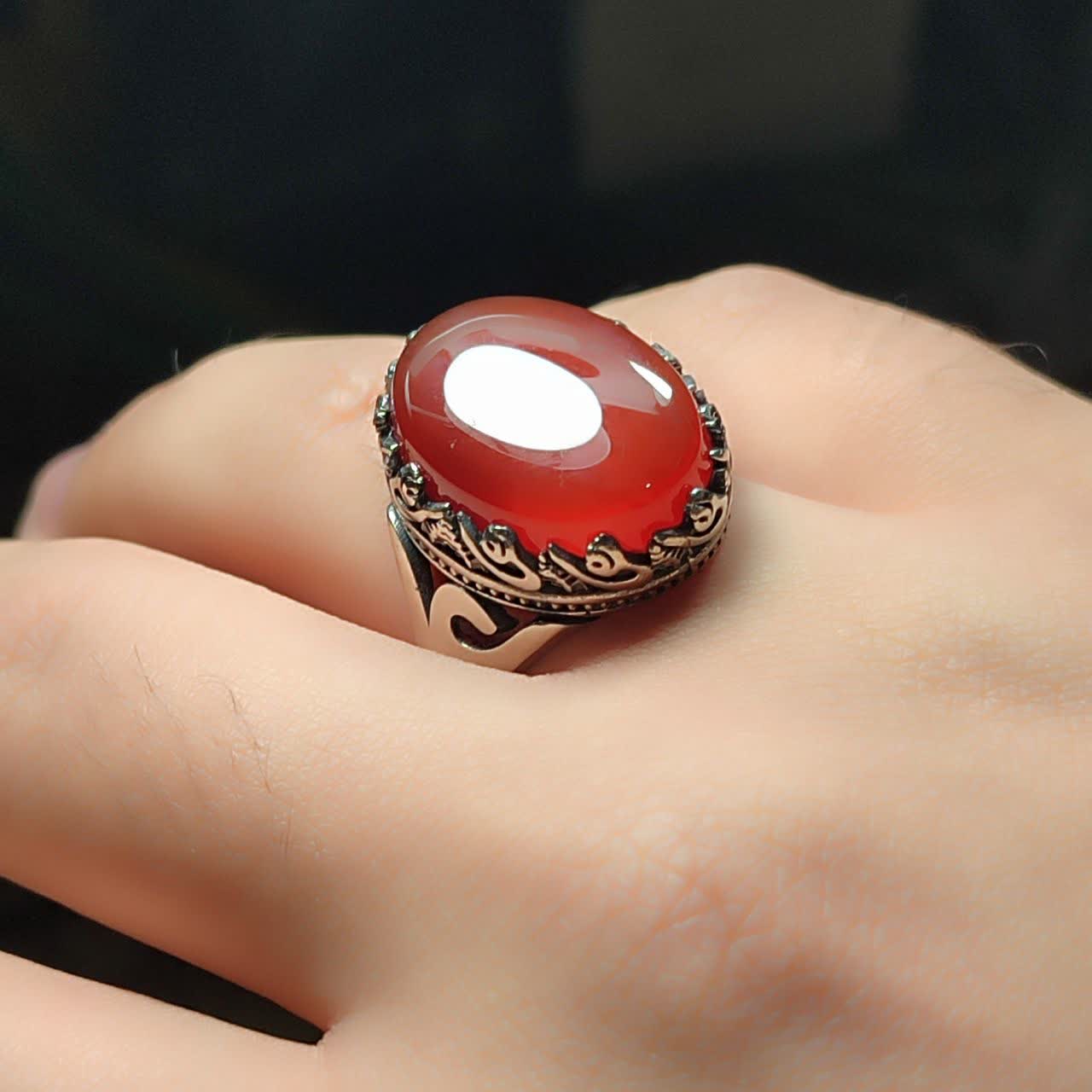 خرید انگشتر آلیاژی عقیق قرمز؛ انتخابی چشمگیر برای سلیقههای خاص کد 5173