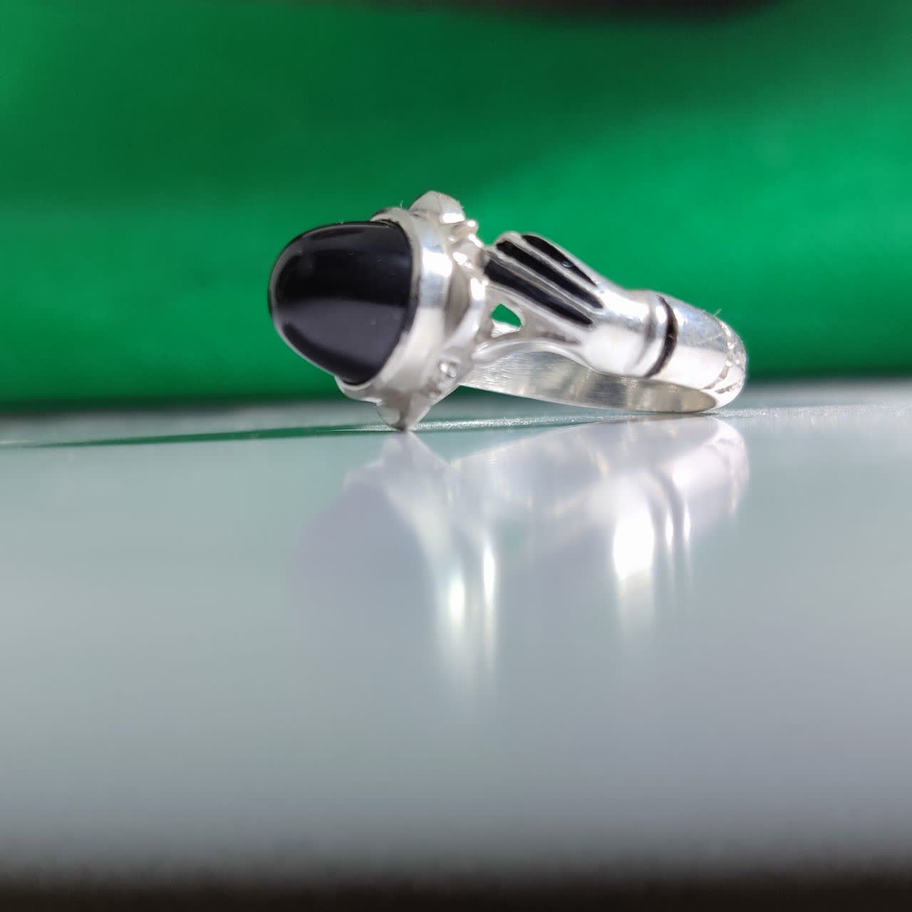 خرید انگشتر عقیق مشکی مردانه؛ نماد قدرت و جذابیت کد 4264