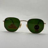 عینک ریبن هگزونال شیشه سنگ سیز فریم طلایی به همراه پک کامل ریبن کد Rayban RB 3548 (ارسال رایگان)