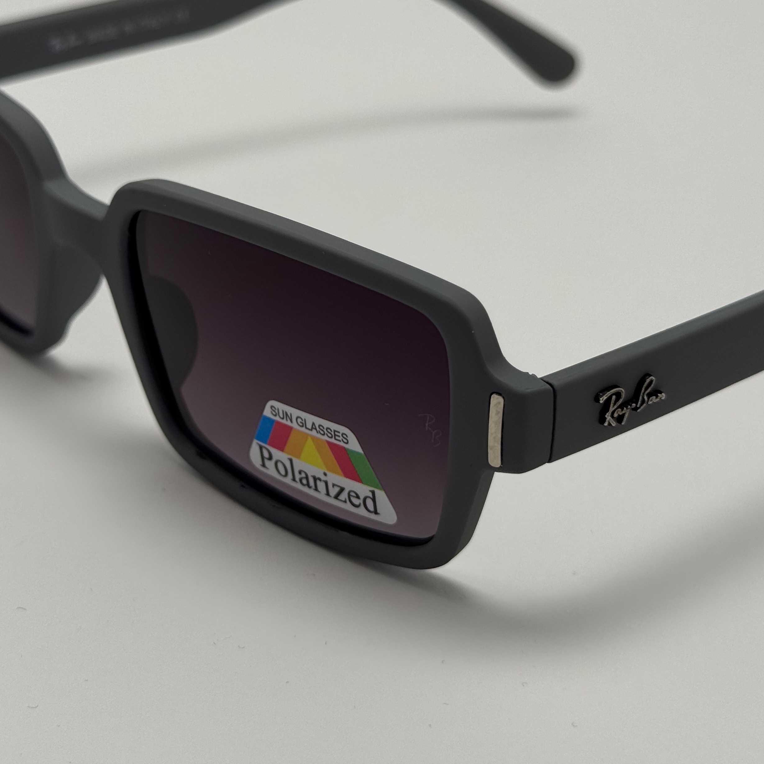 عینک آفتابی پلاریزه ریبن مستطیلی طوسی کد rayban RB 2201 (ارسال رایگان)