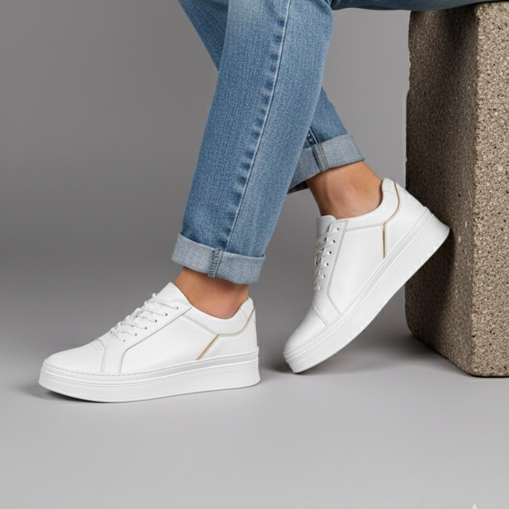 کفش اسپرت مردانه مدل شایان رنگ سفید سه راه دوردوخت (پس کرایه)