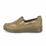 کفش طبی زنانه دست دوز مدل درنا رنگ زیتونی(همراه با کفی طبی و خارپاشنه) پرفرووش