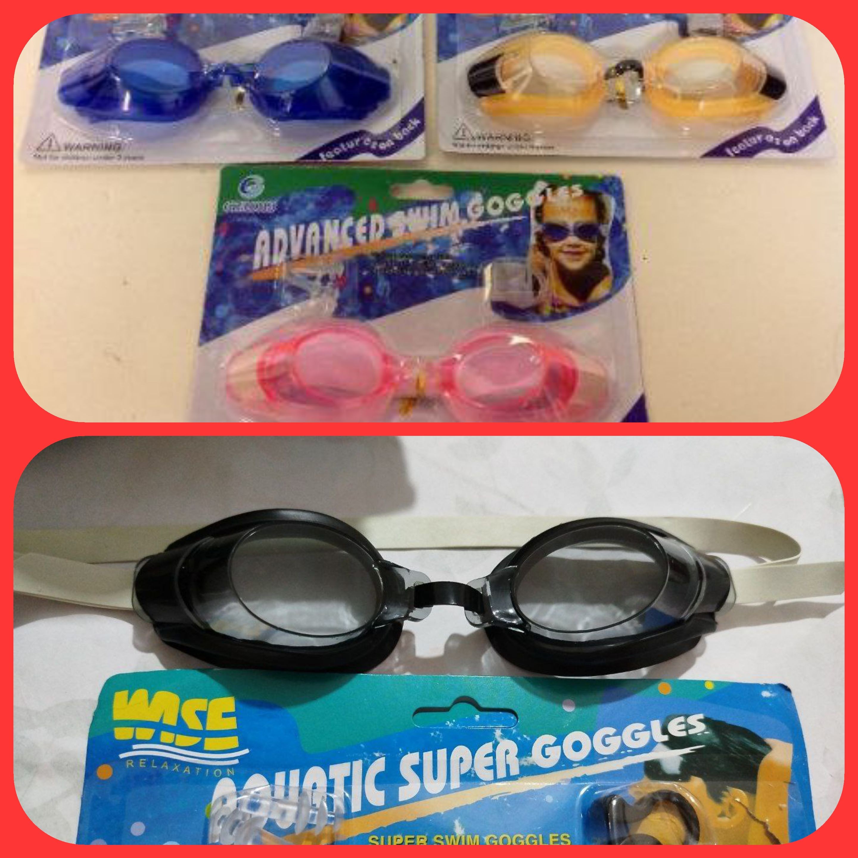 عینک شنای خارجی عینک شنا اورجینال همراه گوش گیرو دماغگیر