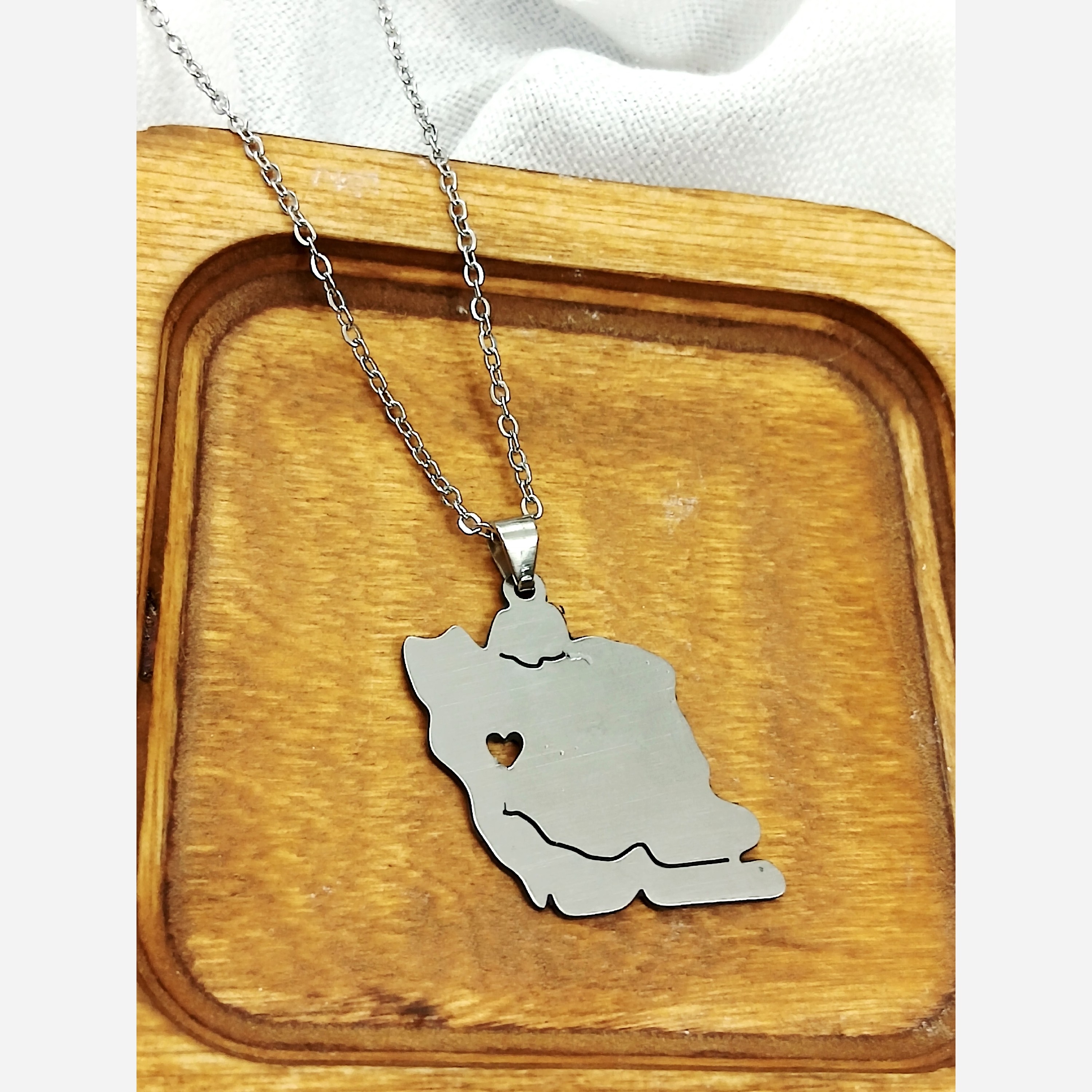 گردنبند ایران نقره ای استیل رنگ ثابت خاص و شیک درجه یک