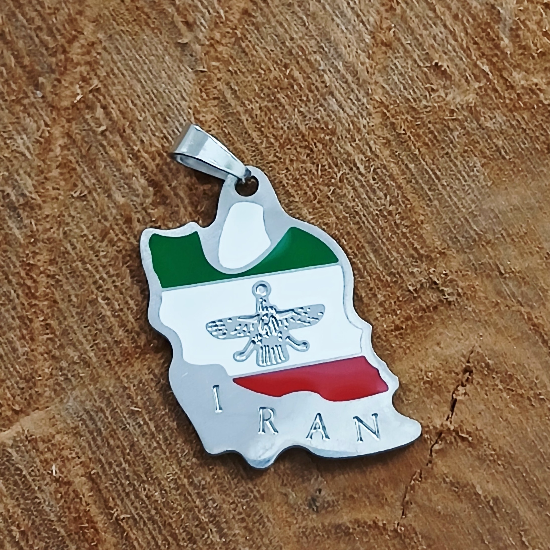 پلاک ایران فروهر استیل نقره ای استیل رنگ