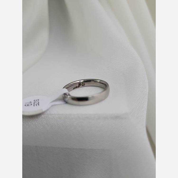 حلقه رینگ ساده رنگ ثابت نقره ای و طلایی با حک دلخواه