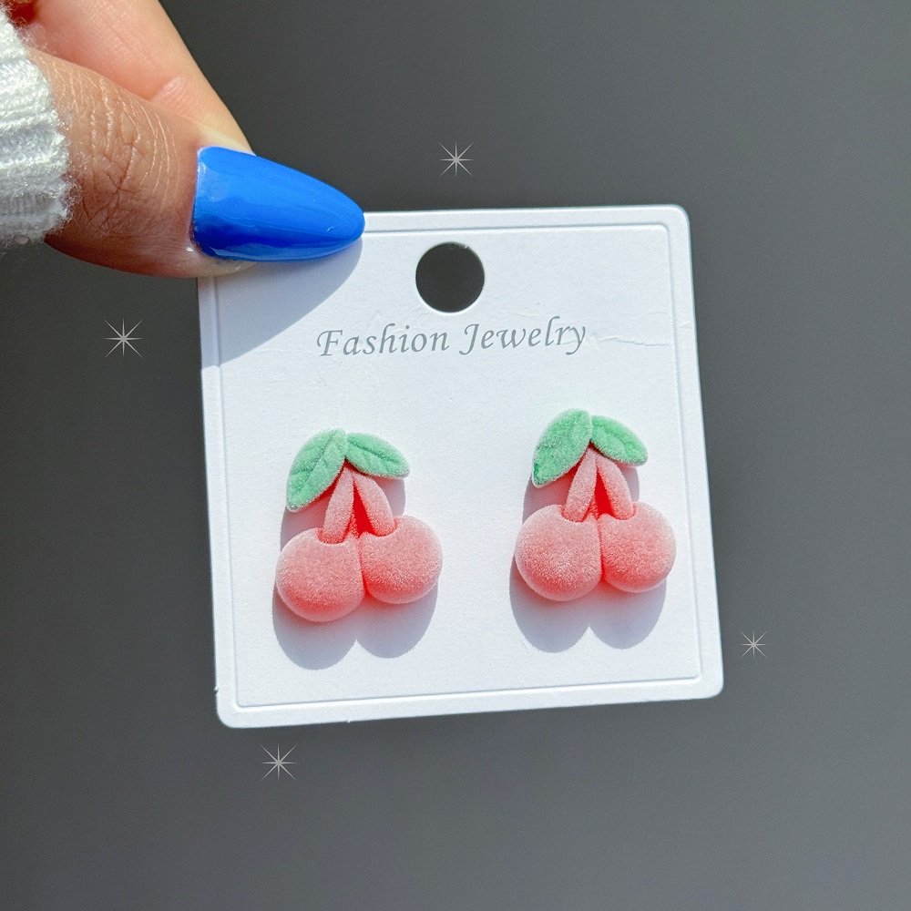 گوشواره گیلاس مخملی فانتزی