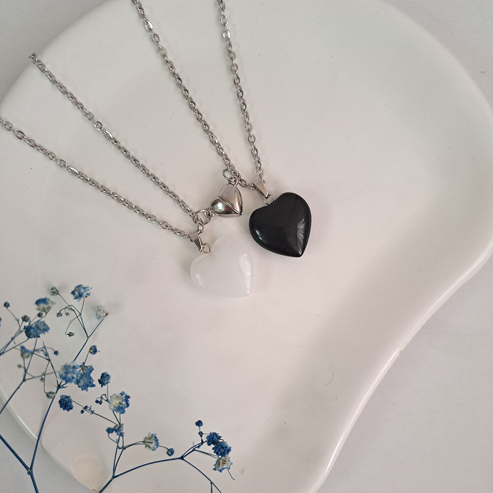 گردنبند ست دوستی قلب سنگی